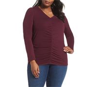 Vince Camuto Donna Puff Spalla Maglia Camicetta, Viola, Forti Misura, 1X