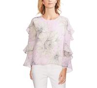 Vince Camuto Donna Tiered-Sleeve Fiori Increspatura Camicetta, Viola, x-Small