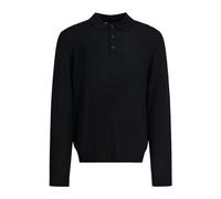 Vince - Polo a maniche lunghe in lana merino - - Knitwear - Uomo - Nero - 2XL