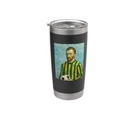 VINCENT AMA IL CALCIO IN UN RITRATTO GIALLO E VERDE Bicchiere termico in acciaio inox doppia parete
