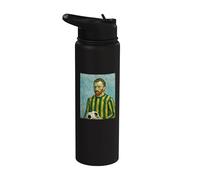 VINCENT AMA IL CALCIO IN UN RITRATTO GIALLO E VERDE Stainless Steel Insulated Water Bottle