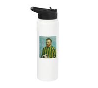 VINCENT AMA IL CALCIO IN UN RITRATTO GIALLO E VERDE Stainless Steel Insulated Water Bottle