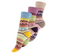 Vincent Creation 3 paia di calzini norvegesi, calzini Hygge colorati, da donna e da uomo, Set 1, 39-42