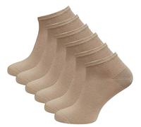 Vincent Creation 6 Paia di Calze bambu Sportive per uomo e donne, beige, Gr. 39-42