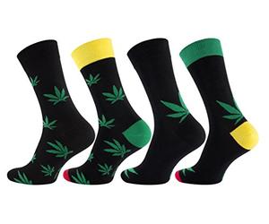 Vincent Creation 8 paia di Calze da uomo modello foglie di marijuana