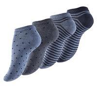 Vincent Creation 8 paia di calzini per donna dotted e rigato (39/42, blu jeans)