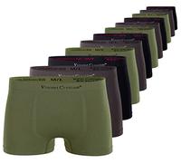 Vincent Creation Confezione da 12 boxer da uomo senza cuciture, in morbida microfibra Mix (nero, kaki, grigio). L-XL