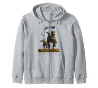 Vincent HIE Velociraptor Jurassic Predator Classico Dinosauro Felpa con Cappuccio