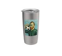 VINCENT MOSTRA IL CALCIO E IL CALCIO IN UN RITRATTO VERDE Bicchiere termico in acciaio inox doppia parete