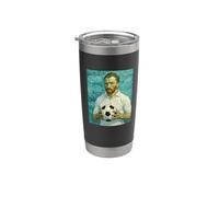 VINCENT MOSTRA L'AMORE PER IL CALCIO IN UN RITRATTO BIANCO Bicchiere termico in acciaio inox doppia parete