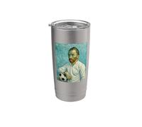 VINCENT MOSTRA L'AMORE PER IL CALCIO IN UN RITRATTO BIANCO Bicchiere termico in acciaio inox doppia parete