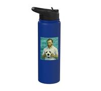 VINCENT MOSTRA L'AMORE PER IL CALCIO IN UN RITRATTO BIANCO Stainless Steel Insulated Water Bottle