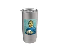 VINCENT MOSTRA L'AMORE PER IL CALCIO IN UN RITRATTO BLU Bicchiere termico in acciaio inox doppia parete