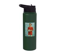 VINCENT MOSTRA L'AMORE PER IL CALCIO IN UN RITRATTO ROSSO Stainless Steel Insulated Water Bottle