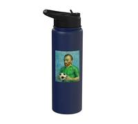 VINCENT MOSTRA L'AMORE PER IL CALCIO IN UN RITRATTO VERDE Stainless Steel Insulated Water Bottle