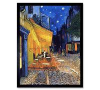 Wee Blue Coo Vincent Van Gogh Cafe Terrace Place Du Forum Arles 1888 Art Print Framed Poster Wall Decor 12X16 Inch bar Manifesto Parete