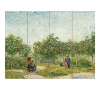 Vincent Van Gogh Garden with Courting Couples XL Giant Panel Poster (8 Sections) Giardino Manifesto