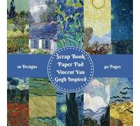 Vincent Van Gogh Inspired Scrapbook Paper Pad Decorative Patterned 8" x 8" for Cardmaking Junk Journal Decoupage Aesthetic Mixed Media Art Collage 10 designs double sided 40 pages