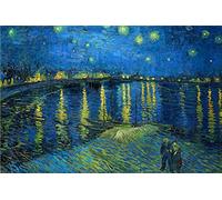 Vincent Van Gogh - Puzzle da 1000 pezzi, per adulti, motivo: Notte stellata sopra il Rhone di Vincent Van Gogh, 70 x 50 cm, puzzle classici da 1000 pezzi, per adulti, Van Gogh Puzzles