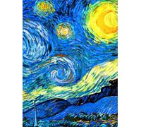 Vincent Van Gogh Starry Night LARGE Sketchbook: 8.25" x 11" Unlined Notebook, 120 Blank Pages for Drawing