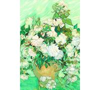 Vincent Van Gogh Still Life: Vase with Pink Roses Notebook: 6" x 9" Blank Lined Journal, 120 Pages
