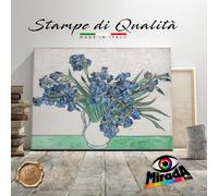 Vincent Van Gogh Vaso con Iris Stampa su tela canvas Arte Quadro Arredo Fiori