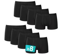 Vincenzo Bellini Boxer da uomo Hipster, confezione da 8/12, comodi e traspiranti, in cotone, boxer basic, Nero, completo 8 pezzi, XXL