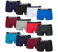 Vincenzo Bellini - Boxer Hipster, Confezione da 12, Taglia S, M, L, XL, XXL, Comodi e Traspiranti, Biancheria Intima da Uomo in Cotone, Modelli Nero S