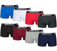 Vincenzo Bellini Confezione da 8/12 boxer da uomo, boxer Hipster, comodi e traspiranti, in cotone, boxer basic, multicolore, L