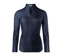 Vincenzo Boretti Blusa, Modern-Fit/Taglio Abbastanza Aderente, Colletto Alto, a Pois - Facile da Stirare Blu Scuro/Bianco 42