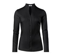 Vincenzo Boretti Blusa, Modern-Fit/Taglio Abbastanza Aderente, Colletto Alto, Jersey - Facile da Stirare Nero 38