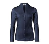 Vincenzo Boretti Blusa, Modern-Fit/Taglio Abbastanza Aderente, Colletto Alto, Jersey - Facile da Stirare Blu Scuro 42
