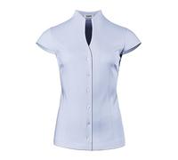 Vincenzo Boretti Blusa, Modern-Fit/Taglio Abbastanza Aderente, Colletto Alto, Jersey, Maniche Corte Azzurro 38