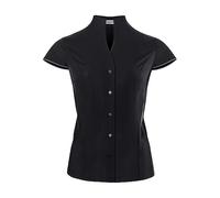 Vincenzo Boretti Blusa, Modern-Fit/Taglio Abbastanza Aderente, Colletto Alto, Maniche Corte - Facile da Stirare Nero 40