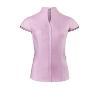 Vincenzo Boretti Blusa, Modern-Fit/Taglio Abbastanza Aderente, Colletto Alto, Morbido Oxford, Maniche Corte Rosa 42
