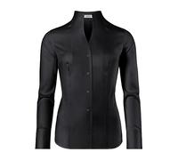 Vincenzo Boretti Blusa, Modern-Fit/Taglio Abbastanza Aderente, Colletto Alto, Morbido Twill - Facile da Stirare Nero 46