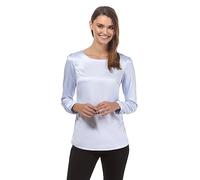 Vincenzo Boretti Blusa, Taglio Abbastanza Aderente, Scollo a Barca Blu Ghiaccio S