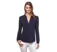 Vincenzo Boretti Blusa, Taglio Giusto, Scollo a Tunica Blu Scuro S