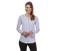 Vincenzo Boretti Blusa, Taglio Giusto, Scollo Rotondo, abbottonatura Nascosta Blu Ghiaccio M