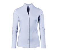 Vincenzo Boretti Camicia-Blusa Donna Elegante, Colletto Alto, Manica-Lunga, in Tinta Unita, Facile da Stirare, Taglio Abbastanza Aderente/Modern-Fit