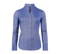 Vincenzo Boretti Camicia-Blusa Donna Elegante, Colletto Alto, Manica-Lunga, in Tinta Unita, Facile da Stirare, Taglio Abbastanza Aderente/Modern-Fit