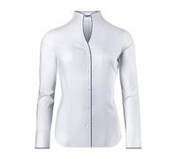 Vincenzo Boretti Camicia-Blusa Donna Elegante, Colletto Alto, Manica-Lunga, in Tinta Unita, Facile da Stirare, Taglio Abbastanza Aderente/Modern-Fit