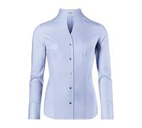 Vincenzo Boretti Camicia-Blusa Donna Elegante, Colletto Alto, Manica-Lunga, in Tinta Unita, Facile da Stirare, Taglio Abbastanza Aderente/Modern-Fit