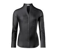 Vincenzo Boretti Camicia-Blusa Donna Elegante, Colletto Alto, Manica-Lunga, in Tinta Unita, Facile da Stirare, Taglio Abbastanza Aderente/Modern-Fit