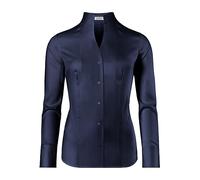 Vincenzo Boretti Camicia-Blusa Donna Elegante, Colletto Alto, Manica-Lunga, in Tinta Unita, Facile da Stirare, Taglio Abbastanza Aderente/Modern-Fit