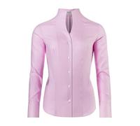 Vincenzo Boretti Camicia-Blusa Donna Elegante, Colletto Alto, Manica-Lunga, in Tinta Unita, Facile da Stirare, Taglio Abbastanza Aderente/Modern-Fit