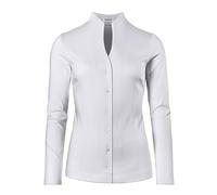 Vincenzo Boretti Camicia-Blusa Donna Elegante, Colletto Alto, Manica-Lunga, in Tinta Unita, Facile da Stirare, Taglio Abbastanza Aderente/Modern-Fit