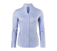 Vincenzo Boretti Camicia-Blusa Donna Elegante, Colletto Alto, Manica-Lunga, in Tinta Unita, Facile da Stirare, Taglio Abbastanza Aderente/Modern-Fit