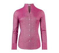 Vincenzo Boretti Camicia-Blusa Donna Elegante, Colletto Alto, Manica-Lunga, in Tinta Unita, Facile da Stirare, Taglio Abbastanza Aderente/Modern-Fit