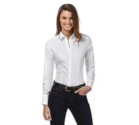 Vincenzo Boretti Camicia-Blusa Donna Elegante, Taglio Abbastanza Aderente, Manica-Lunga, in Tinta Unita, Facile da Stirare, Collo Classico Bianco 44